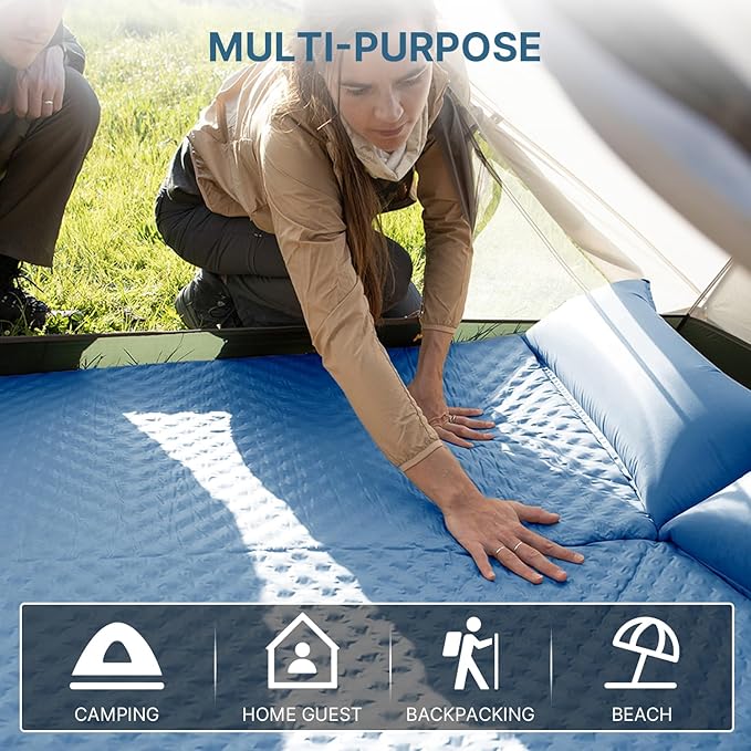 Naturehike Camping Sleeping Pad with Quick-Inflating, Ultralight Memory Foam Sleeping Mat for Camping Backpacking Hiking Traveling Tent, Blue