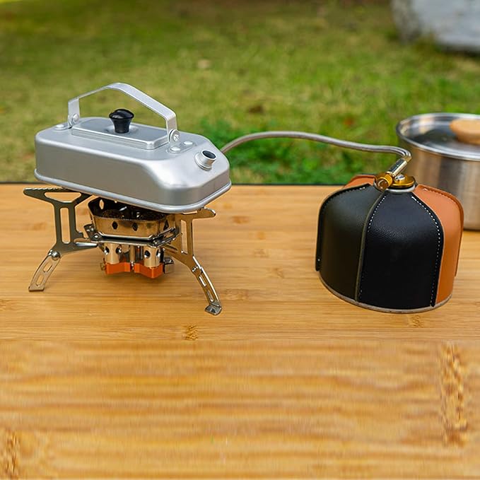 300ml Camping Boiling Water Pot with Foldable Handle, Aluminum Lightweight Camping Tea Kettle Camping Water Boiler for Camping Fishing Outdoor