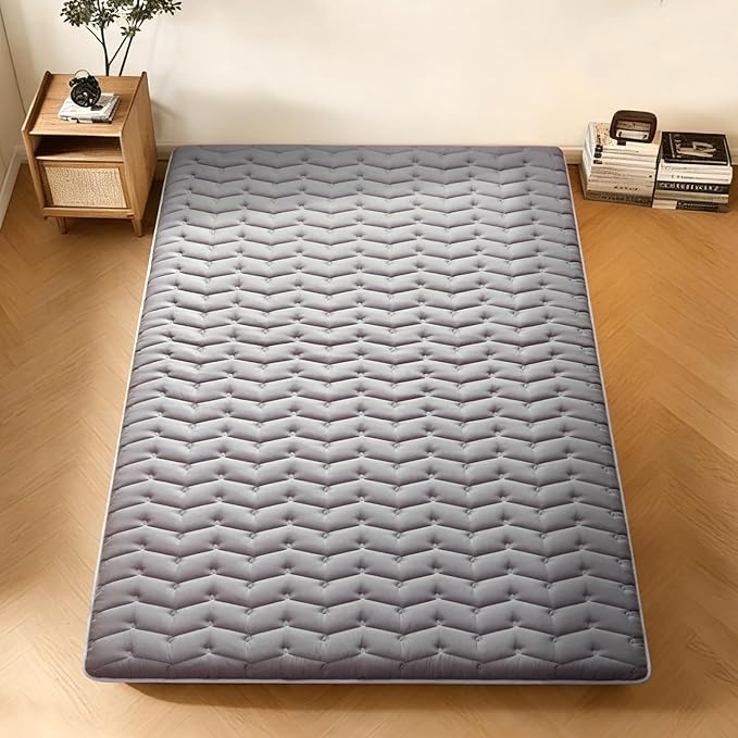 Premium Foam Japanese Futon Floor Mattress Twin Size 39"x 80",100% High Density Foam Comfortable Floor Mattress,3.2" Thicken Foldable Sleeping Pad,Dormitory Tatami Mat,for Adult and Kids (Gray)