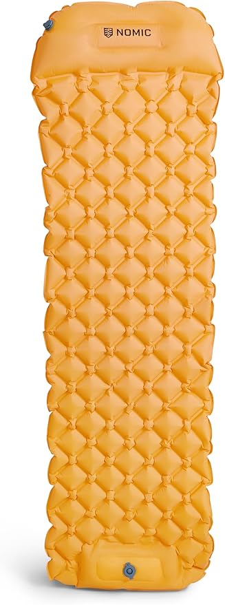 Nomic SOLAIR Self Inflating Sleeping Pad with Built-in Foam Pump, 30s Inflate / 5s Deflate, Integrated 5" Pillow, 77 x 23 x 2 in, Est. R-Value 2