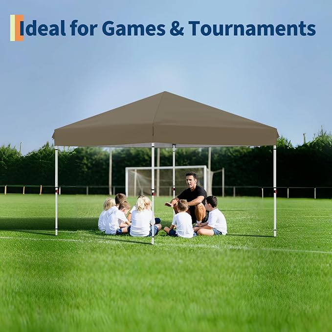 Garvee 10x10 Pop Up Canopy Tent with 3 Removable Sidewall, Heavy Duty Commercial Instant Shelter with One-Person Setup, UPF 50+ Waterproof, 100 Sq Ft Shade for Outdoor Events, Camping