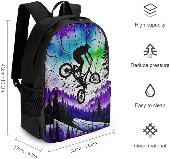 Supdreamc Lightweight Rucksack for Sports Travel Running, Big Capacity Multipurpose Anti-Theft Bookbag, Over The Mountains Motorcycle Motocross Art Travel and Sport Backpack Rucksack