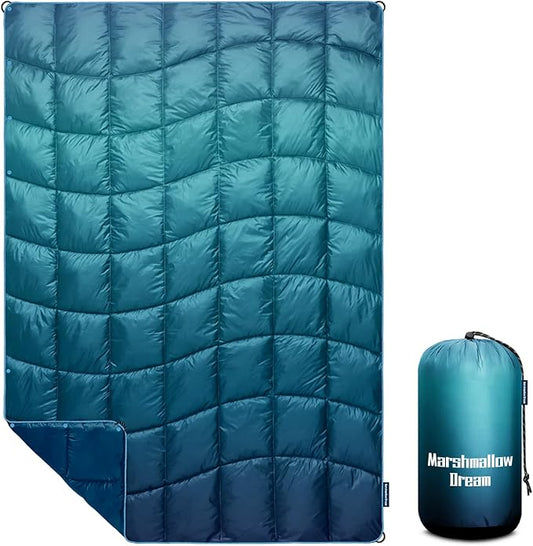 Camping Blanket,MINI Puffy Blanket Down Alternative Blanket Lightweight Windproof Water Resistant for Outdoors,Hiking, Backpacking,Beach,Car,Picnic,Stadium