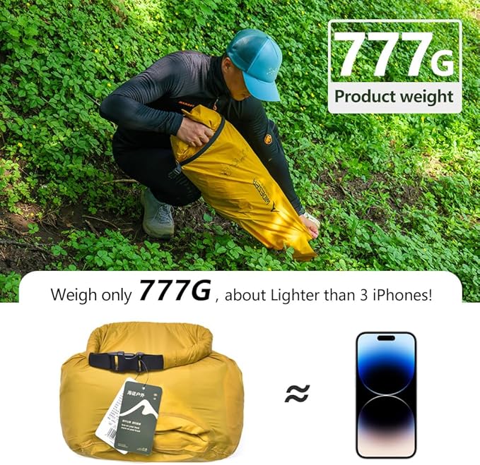widesea Sleeping Pad R-Value 7.6 for Cold Weather Camping - Ultra Lightweight 777g, 199x58x9cm, Compact 26.5x17cm, Double Valve