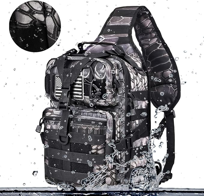 HAOMUK Tactical Sling Bag Pack Military Rover Shoulder Sling Backpack EDC Molle Assault Range Bag
