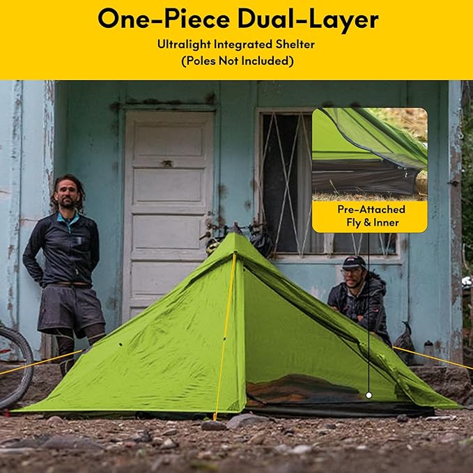 LANSHAN Ultralight Tent 3-Season Backpacking Tent for 1-Person or 2-Person Camping, Trekking, Kayaking, Climbing, Hiking