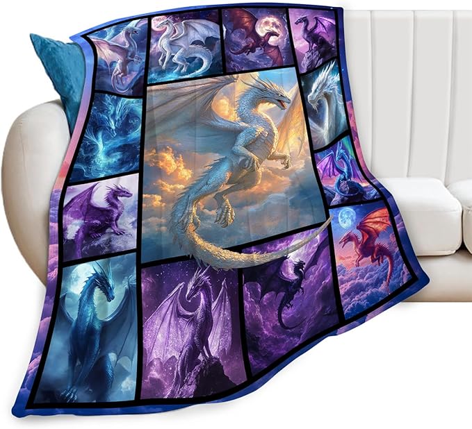 Dragon Blanket Dragons Lover Throw Blankets Gifts for Girls Boys Kids Dragon Lover Soft Cozy Fleece Plush for Couch Sofa Bed 50"x40"