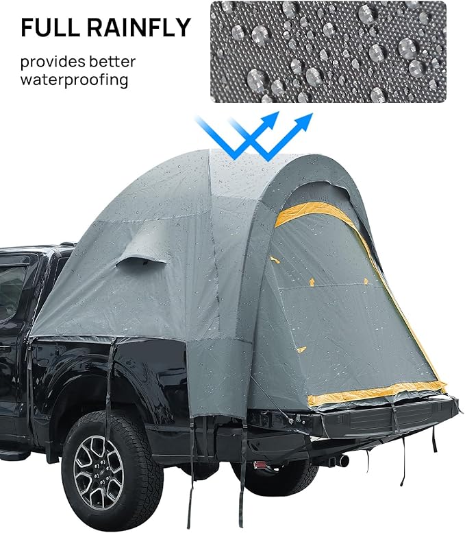 JoyTutus Pickup Truck Tent Orange+JOYTUTUS Truck Bed Air Mattress 5.5-5.8Ft