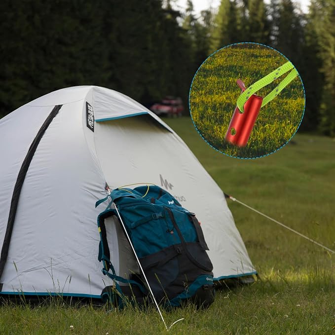 PATIKIL Aluminum Tent Stakes, 2 Pack Metal Camping Ground Pegs Camping Accessories Sand Stakes with 6 Holes for Tents Hammocks and Canopy, Silver Tone