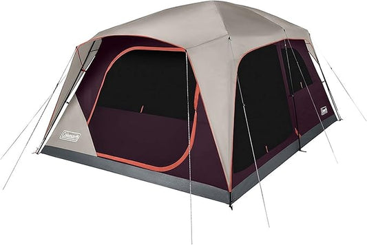 Coleman Skylodge 10-Person Family Tent, Weatherproof XL Tent with Rainfly & Room Divider, Fits 4 Queen-Sized Airbeds, Made of PFAS-Free Materials