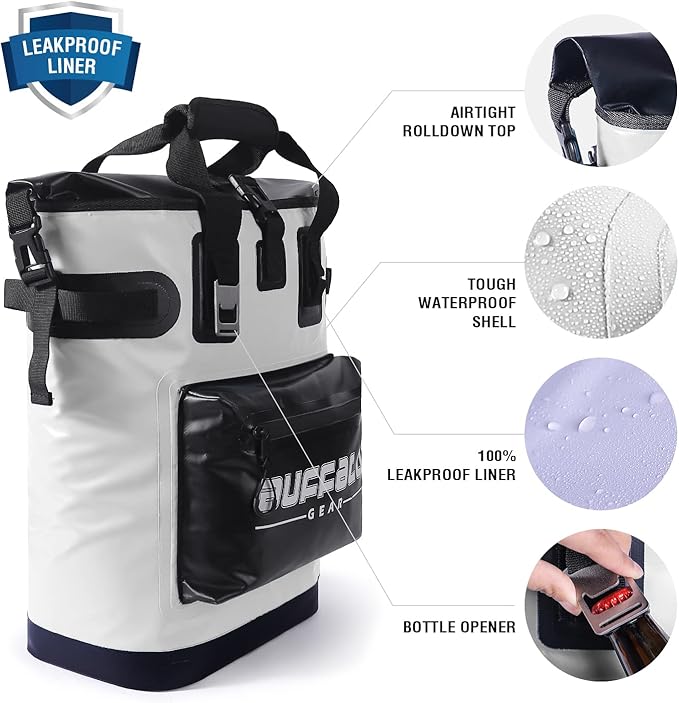 Buffalo Gear Cooler Backpack18L,30L Leakproof Camping Backpack Cooler Insulated Cooler for Picnic Beach Hiking Park Fishing