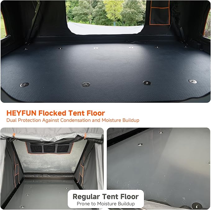 Pioneer Pro Rooftop Tent Hard Shell with USB Outlet, Summer Side Awning, Winter Thermal Liner&Luggage Racks for 4 Season Camping, Aluminum Pop Up 2-3 Person Roof Tent for Truck Jeep SUV Van Trailer
