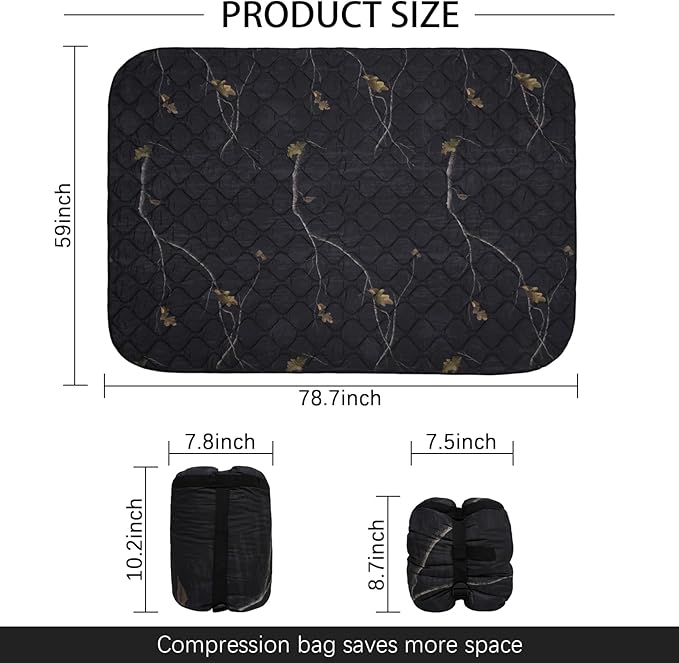 LOOGU Camo Blanket Waterproof Insulation Poncho Liner for Outdoor Camping, Hiking, Hunting, Survival, Backpacking, Picnicking