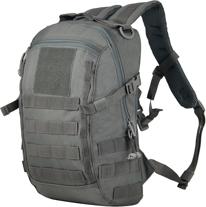 Small Tactical Backpack 12L Molle Bag Rucksack Army Daypack Military Daypack for Outdoor,Hiking (Grey)