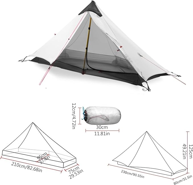 Ultralight Waterproof Tent, Double-Layer Three-Season Backpacking Tent for 1-Person Camping, Kayaking, Climbing, Hiking, Weighing in at only 2 pounds for The Tent