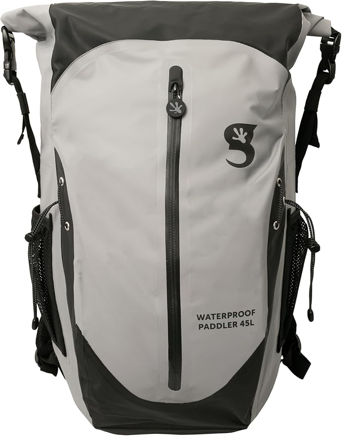 geckobrands Paddler Waterproof 45L Backpack, Large Dry Bag with Padded Shoulder Straps, Waist Strap, Chest Strap