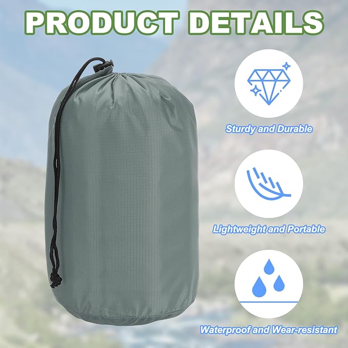 PATIKIL Stuff Sack, Waterproof Outdoor Storage Sack Portable Drawstring Dust Flap Bag for Hiking Backpacking