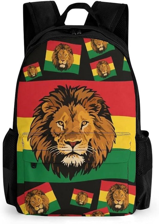Rucksacks Lightweight Multipurpose Anti-Theft Jamaican Rasta Flag Rastafarian Reggae Lion Art Shoulder Bag Big Capacity Laptop Book Bag Rucksack With Padded Straps