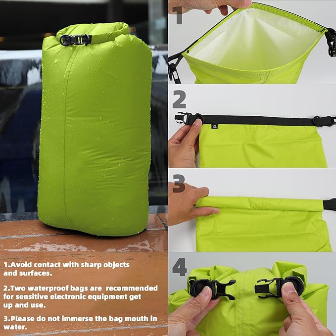 Desoto Waterproof Dry Bag - Roll Top Waterproof Backpack Sack Keeps Gear Dry, PU5000mm, for Kayaking,Boating, Hiking, Camping