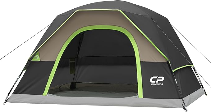 Tents for Camping 4 Person Tent Waterproof Windproof Double Layer Camping Tent, Easy Setup Dome Tent with Large Mesh Windows & Wider Door for Outdoor Camping & Hiking