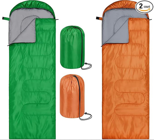 Tudomro 2 Pcs Camping Sleeping Bag for Adults, Lightweight Packable Waterproof Camping Gear Equipment to Keep Warm for Spring Summer Fall Indoor Outdoor Backpacking Hiking Travel