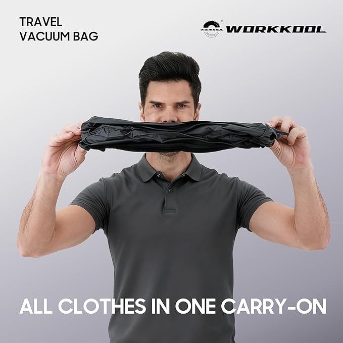 41L Vacuum Packing Cubes for Travel with Pump,Waterproof Travel compression bags for Suitcase, Luggage, Backpack with Manual Air Pump(Black,Large Volume 41L,2-PACK)