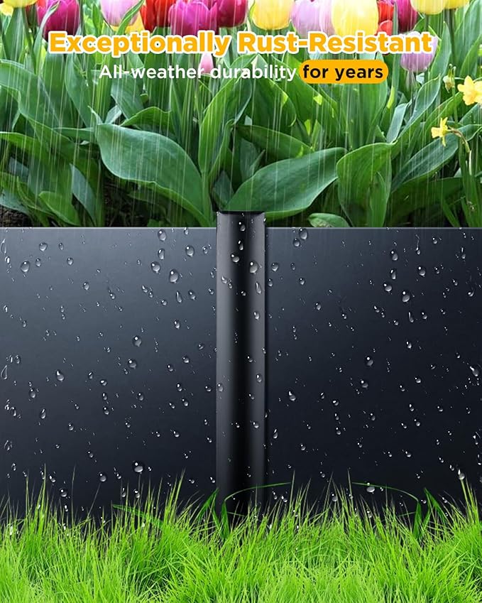 Landscape Edging Metal Stakes - 40 Pcs, 10 Inch Garden Landscape Stakes, High Carbon Steel Landscape Anchoring Stakes for Flowerbed Edging, Outdoor Tent and Landscape Edging Coil