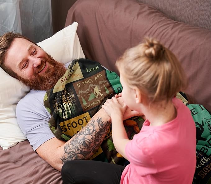 Bigfoot Gifts, Big Foot Sasquatch Gifts, Sasquatch Blanket 60"x50", Bigfoot Blanket, Birthday Gifts for Sasquatch Lovers