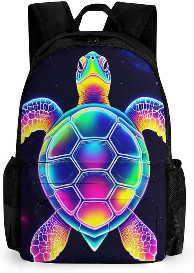 Lightweight Daypack Backpack for Sports Travel Running, Large Capacity Multipurpose Anti-Theft Bookbag, Sea Turtle Colorful Laptop Backpack Daypack