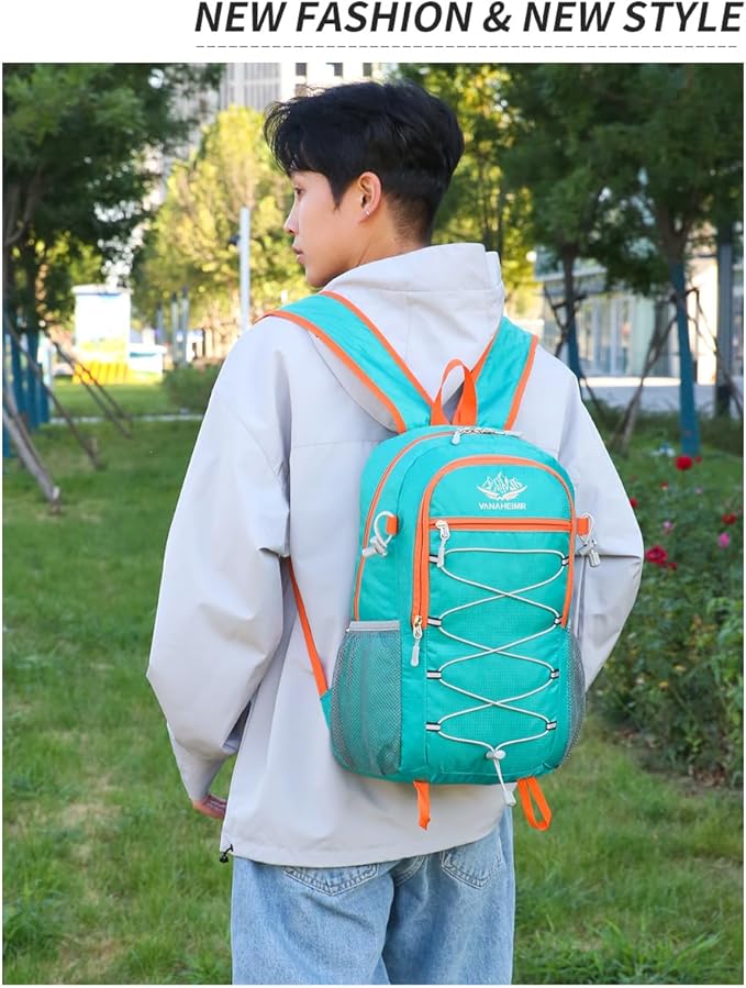 Foldable Lightweight Hiking Backpack Camping Cycling Travel Shopping Fitness Sports Backpack With Man And Women, (lake blue)