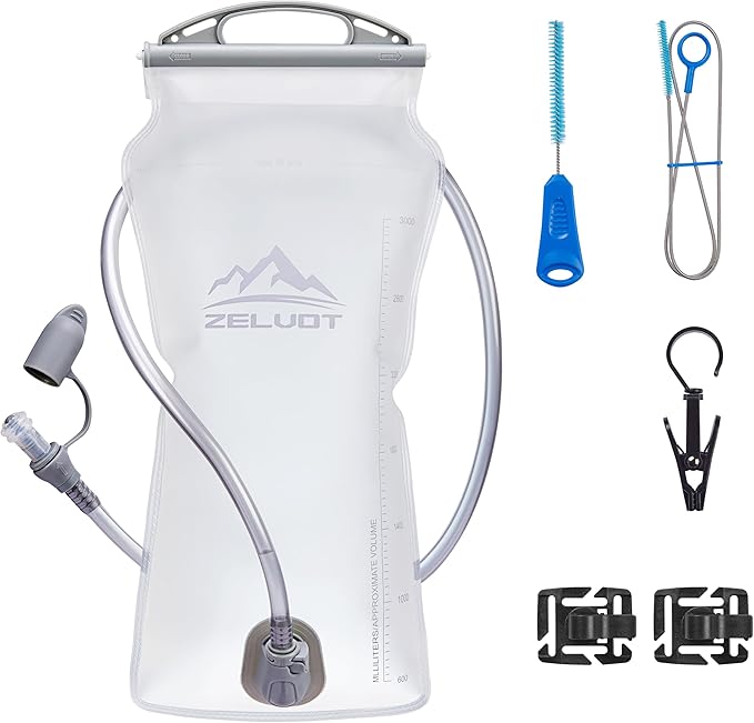 2L-3L Hydration Bladder Kit, 6 in 1 Water Bladder for Hiking Backpack, BPA Free Leakproof Water Storage Bladder with Cleaning Kit, Water Pouch Hydration Pack
