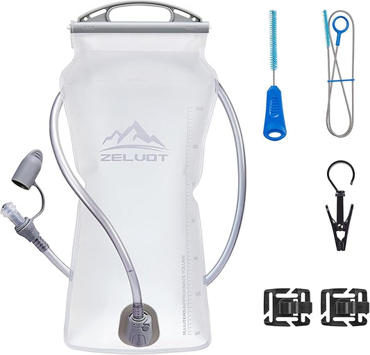 2L-3L Hydration Bladder Kit, 6 in 1 Water Bladder for Hiking Backpack, BPA Free Leakproof Water Storage Bladder with Cleaning Kit, Water Pouch Hydration Pack