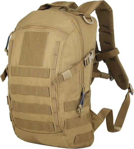 Small Tactical Backpack 12L Molle Bag Rucksack Army Daypack Military Daypack for Outdoor,Hiking (Tan)