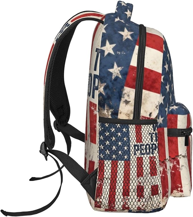 Polyester Daypack Bookbag for Gym Business Bicycle, Large Capacity Multipurpose Anti-Theft Carry On Bag, America 250th Anniversary USA Patriotic Freedom Art Travel Hiking Daypack
