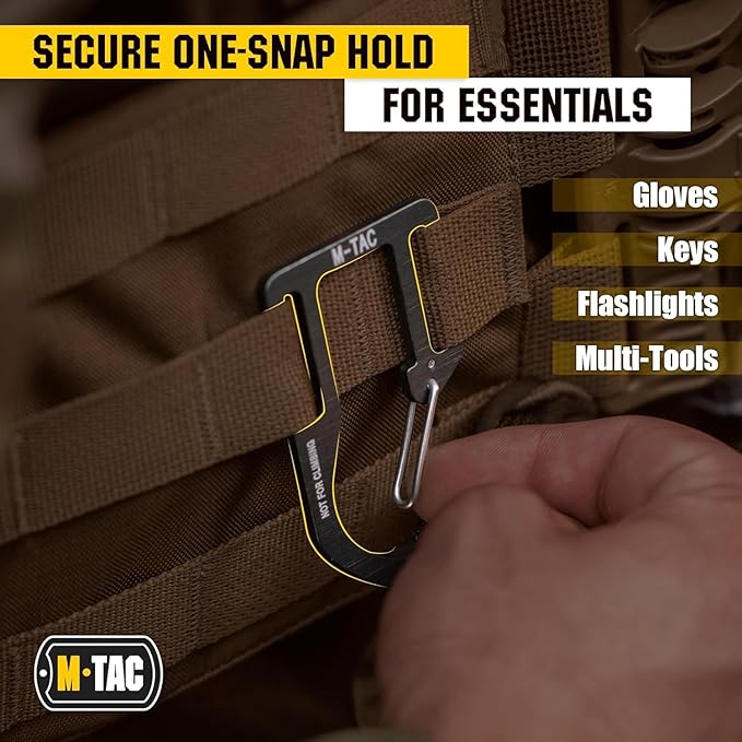 M-Tac Carabiner Clip Molle Compatible Snap Hook for Tactical Vest Backpack D-Ring