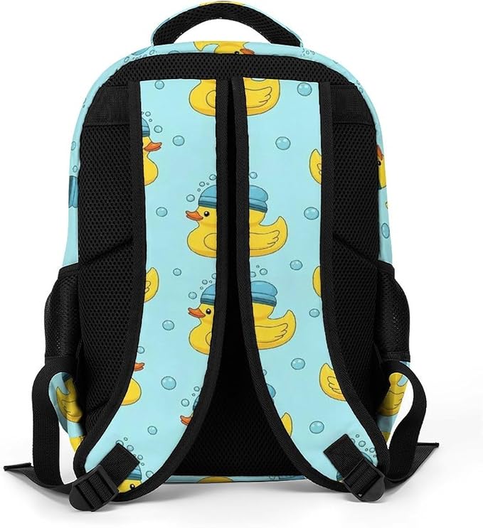 Business Anti Theft Laptop Backpack Funny Blue Bubbles Yellow Rubber Ducks, Waterproof Travel Computer Bag with Laptop Compartment Gifts for Men Women