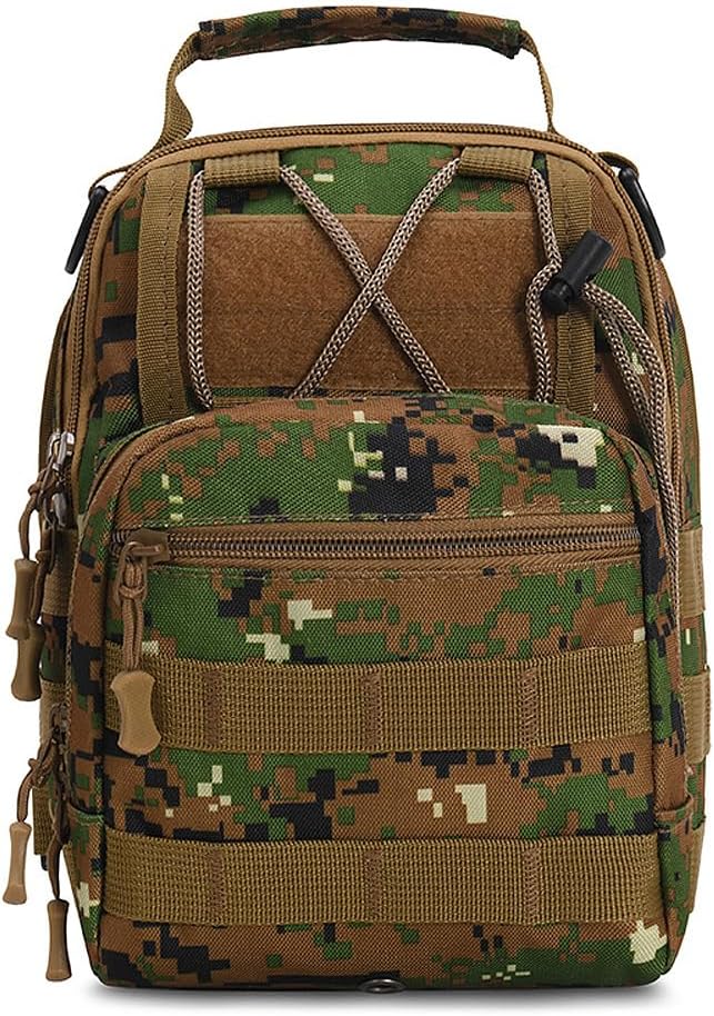 Viriber Tactical Backpack, Waterproof Military Cross-body Molle Sling Shoulder Backpack Chest Bag for Outdoor Every Day Carry Camouflage A