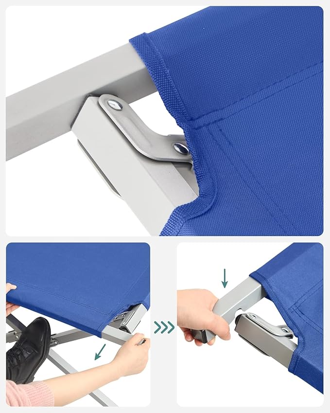 Camp Bed, Portable Folding Camping Cot for Adults,Indoor Outdoor Portable Sleeping Cot for Hiking, Camping with Carrying Bag (Blue)