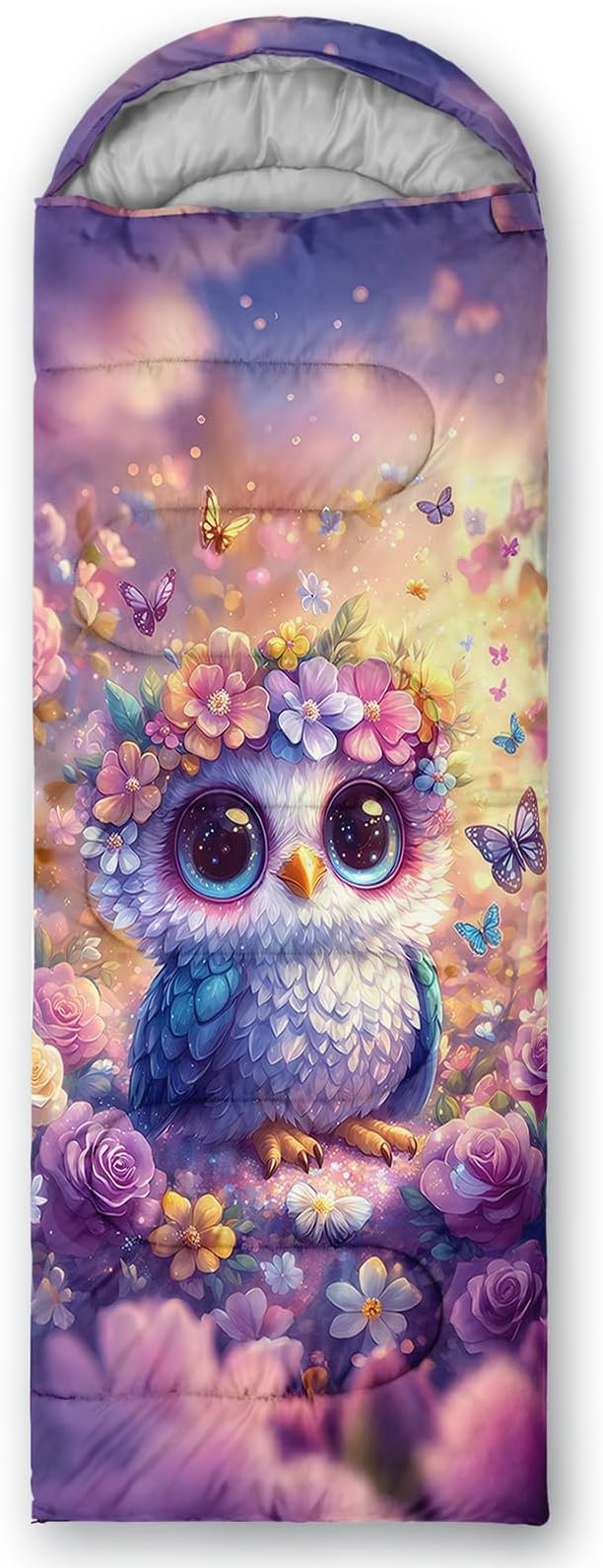 AILONEN Girls Pink Camping Sleeping Bags,Lightweight & Waterproof,3 Season Warm & Cool Weather,Cute Bow Duck Print Sleeping Bags for Kids,Girls,Adults Travelling,Outdoors