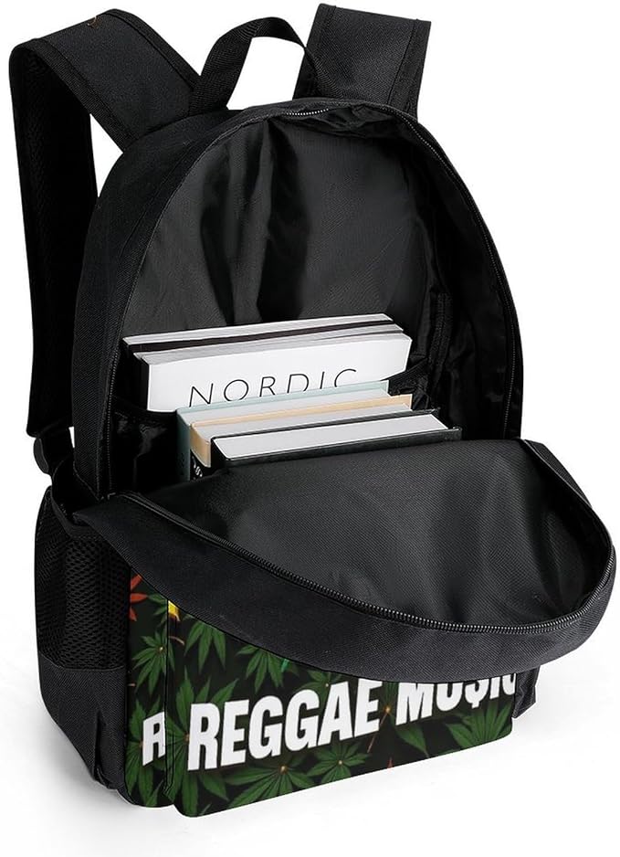 Lightweight Rucksacks for Climbing Outdoors Walking Cycling, Large Capacity Anti-Theft Multipurpose Carry On Bag, Rasta Flag Weedleaf Leaf Leaves Reggae Music Camping Outdoor Backpack