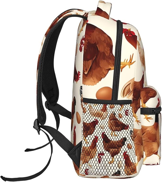 Lightweight Rucksacks for Camping Picnic Walking Cycling, Large Capacity Multipurpose Anti-Theft Carry On Bag, A Brood Of Chickens Travel Hiking Camping Rucksack