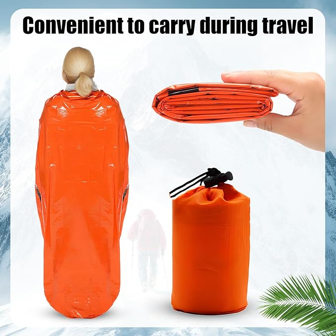 Macarrie 12 Pack Sleeping Bags Set with Compression Sacks, 6 Adult Camping Sleeping Bags and 6 Emergency Survival Sacks for Hiking Outdoor Homeless Shelters Donation Supplies