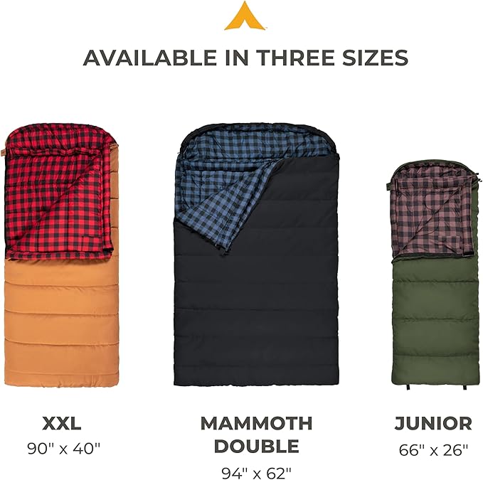 TETON Sports Deer Hunter -35F and 0F Degree Sleeping Bag. Warm and Comfortable Camping Sleeping Bags, Teton Tough Canvas Shell for Camping, Hunting, and Cold Weather