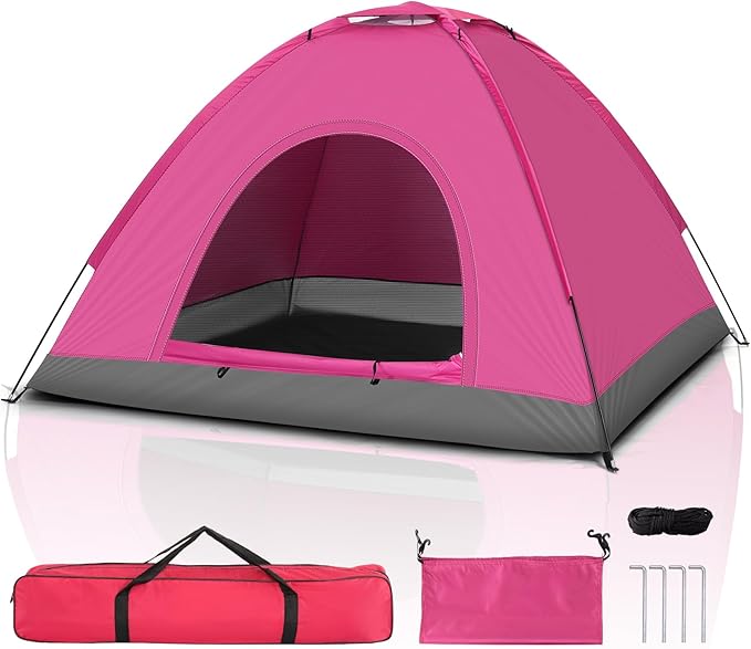 Outvita Camping Dome Tent, 1-4 Person Waterproof Windproof Easy Setup Spacious Family Tents with Carry Bag & Rain Fly for Hiking Backpacking Traveling Glamping Beach