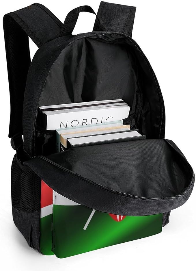 Lightweight Daypack Backpack for Sports Travel Running, Large Capacity Multipurpose Anti-Theft Bookbag, Flag Of Kenya Laptop Backpack Daypack