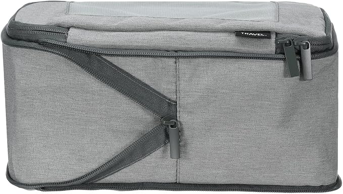 HARFINGTON Compression Packing Cube for Suitcases 26x23x13cm Lightweight Luggage Organizers Bag Travel Essentials Compression Bags for Carry on Suitcases, Grey