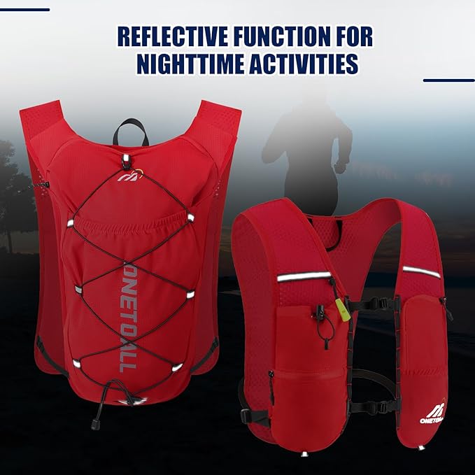 Running Vest for Women & Men, 6L Hydration Backpack with 2L Water Bladder, Lightweight Water Backpack for Trail Running, Marathon, Hiking, Cycling, Jogging, Adjustable Fit