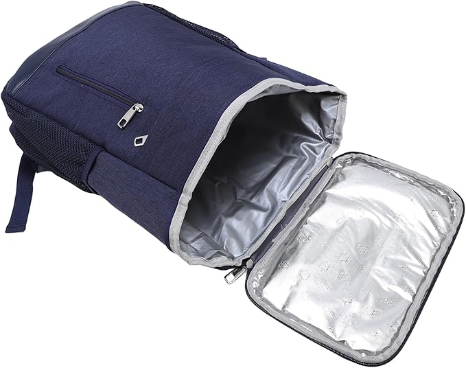 GOWENIC Cooler Backpack, Backpack Cooler Insulated Leak Proof for Men Women, Large Capacity Multi Compartment Storage Rain Proof, for Beach Travel Picnic Lunch Hiking Camping (Blue)