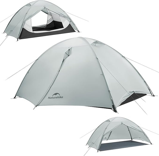Naturehike Giling 1/2 Person Backpacking Tent 4 Season Lightweight Tent for Hiking & Bikepacking Easy Setup 3000mm Waterproof Ultralight CampingTents for Outdoor Cycling