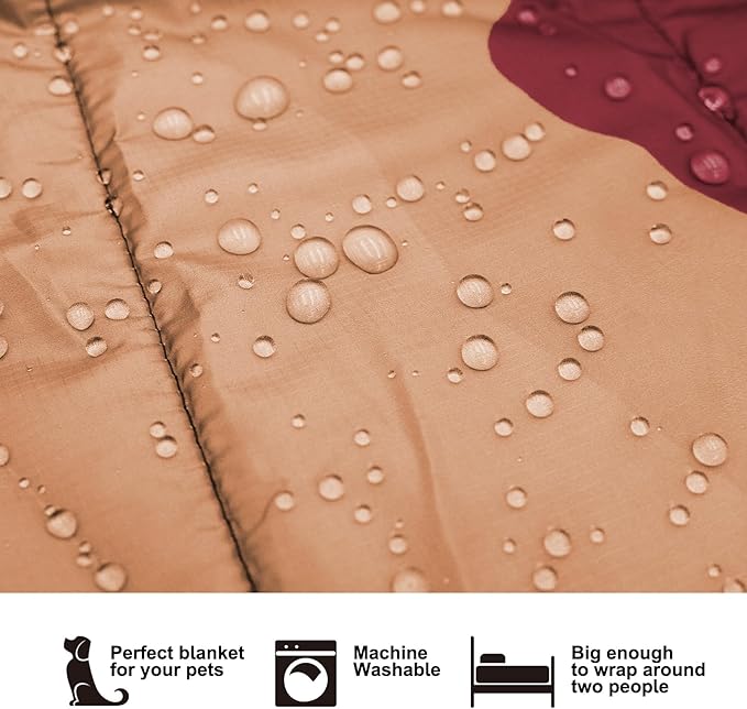 Camping Blanket Puffy - Outdoor Stadium Blanket Wearable, Lightweight, Packable, Machine Washable Camping Quilt for Traveling, Picnic, Beach, Party